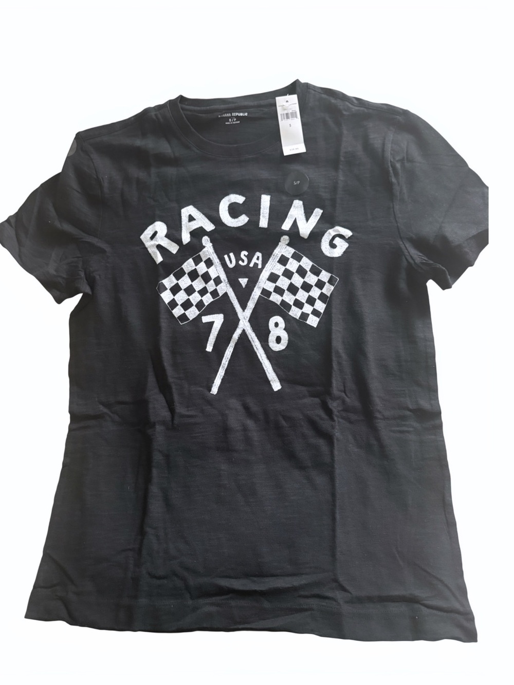 Banana Republic Black Graphic Racing Tee NWT